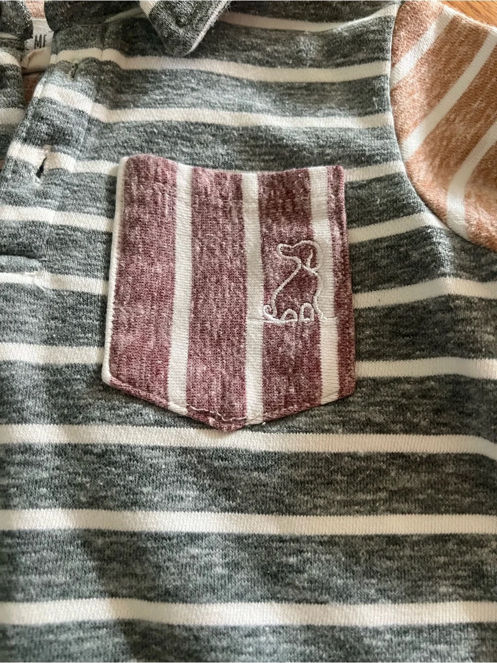 ME & HENRY LONG SLEEVE NAVY STRIPE COLORBLOCK POLO